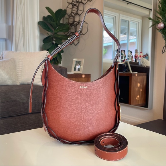 LNWOT Chloe Darryl Small Hobo Crossbody in Sepia Cognac Brown - Picture 7 of 14